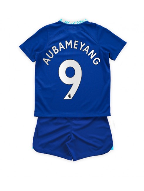 Chelsea Aubameyang #9 Heimtrikotsatz für Kinder 2022-23 Kurzarm (+ Kurze Hosen)